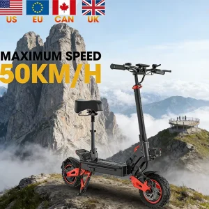 10 Inch Aluminum Alloy Frame 1600W Motor Waterproof Long Range High Speed Foldable Electric Scooter for Adults 3 Year Warranty