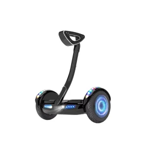 10 Inch Hoverboard With Adjustable HandleBar Colorful Flash Wheel LED Light Kids Adults Self Balancing Electric Scooter