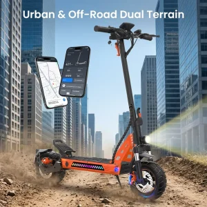 1000W 10Inch Off-road Electric Scooter 48V 13Ah Folding E Scooter Adult Kick Scooter with Dual Suspension