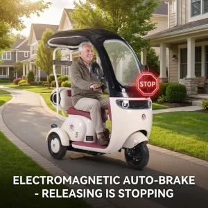 1000W 60V 35Ah Electromagnetic Brake Steel Frame Canopy Senior Mobility Scooter for Elderly Daily Neighborhood Travel