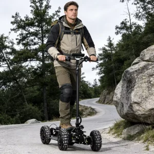 11inch Standing Electric All-Terrain Vehicle Off Road Scooter 4 Wheel Tilting Handlebar Independent Suspension