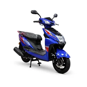 125cc Gasoline Scooter for Adults Fashionable Blue Fuel Motorcycle High Efficiency Street Legal Moped for Daily Commuting