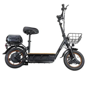 14 Inch Electric Scooter for Adults 2 Seats Shockproof 2 Wheel E Scooter Featuring Smart Electronic Type 18Ah Battery Big Tire