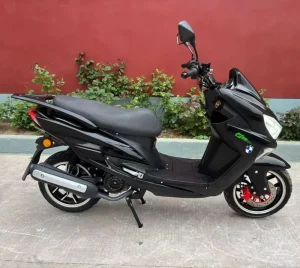 150cc Automatic Transmission Gas Scooter Air-Cooled Fuel Sports Bike Hydraulic Brake Brushless Motor Black >140km/h Speed