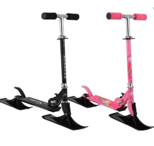 2 In 1 Snow Sled Ski Scooter for Kids Compact Winter Snow Kick Ski Scooter