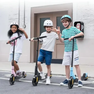 2-Wheel Rubber Foot EScooter Multi-Function Kids’ Electric Scooter with Taillight Ambient Light Kick Scooters