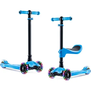 2 in 1 Child Kick Scooter with Adjustable Height Handlebars and Detachable Seat Fits a Child’s Kick Scooter