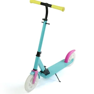 200mm 2-Piece PU Wheels Aluminum Alloy Foldable Scooter for Kids 7+ Years Old & Adults Child Toy Height Adjustable Rear Brake
