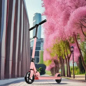 24V 2Ah Pink Electric Scooter Kids Safe Easy 5 Inch Foldable Two Wheel Battery Scooter Babies EU UK Warehouse One Steel PU
