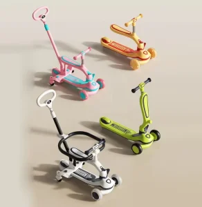 3 Wheel Adjustable Height Folding Kids Kick Scooter with Pedal Foot Scooter