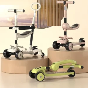 3 Wheel Adjustable Height Folding Kids Ride on Car Toy Kick Scooter with Pedal Foldable