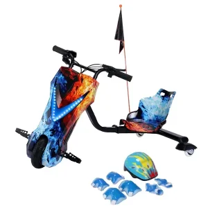 3 Wheel Kids Safe Drift Trike Electric Scooter Step Balance Ride on Toy Car