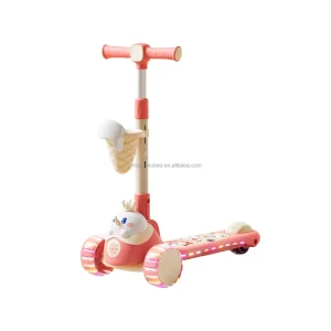 3 Wheel PU Kid’s Kick Scooter with LED Light Toy for Age 2 6 Years
