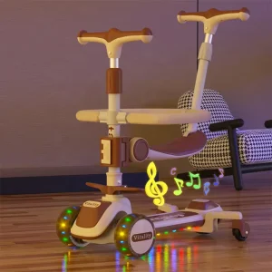 3 Wheel With Adjustable Height Folding Kids Ride on Cars Toy Kids’ Kick Scooters With Pedal Foot Scooters Foldable