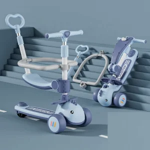 3 Wheel With Adjustable Height Folding Kids Ride on Cars Toy Kids’ Kick Scooters With Pedal Foot Scooters Foldable