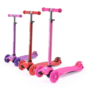 3 Wheeled Push Scooter with PU Light Up Three Wheels Kids Children Kick Scooter EN14619 Approved
