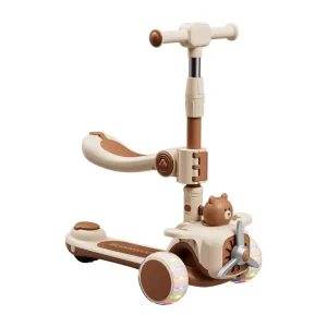 3 in 1 Children Toy Two PU Light Wheels Baby Kids Scooter with Seat for Walk Training