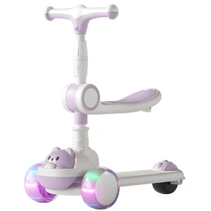 3 in 1 Foldable Foot Kick Scooter for Baby Girls and Boys Outdoor Travel Kids Kick Pedal Scooter for Children