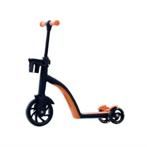 3 in 1 Foldable Kick Scooter with Removable Seat and PU Wheels for 3 6 Year Old Boys Girls Freestyle Three Wheel Skateboard Gift