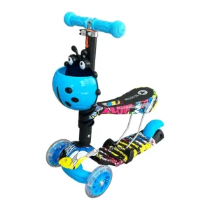 3 in 1 Kick Scooter for Child with Removable Seat for Three Wheel Kids Scooter Kick Foot Scooter Freestyle for Kids