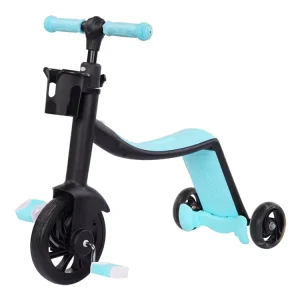 3 in 1 Kids Trike Children 3 Wheel Pedal Scooter Toddler Bike Kick Foot Scooter for 1-6 Years