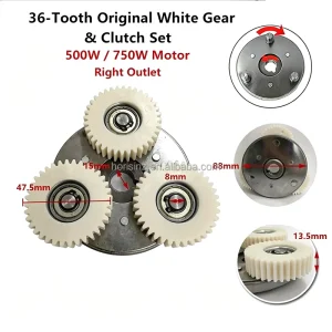 36-Tooth Rear Motor Gear for Folding Scooter Mountain E-Bike Electric Motorcycle Complete Spare Parts
