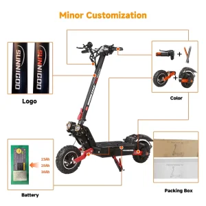 48V 21-30Ah Brushless Lithium Aluminum Alloy Frame Electric Scooter Foldable Off-road E-Scooter 800W*2 60km Max Load 200kg