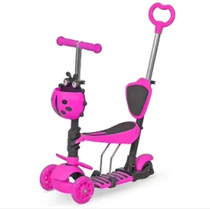 5 in 1 Adjustable Height Kick Scooter with Seat for Children with Three Planar Wheels