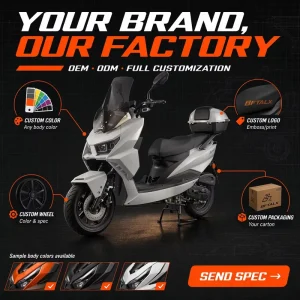 50CC Gas Powered Scooter Factory 4 Stroke Air Cooled Motorcycle for Delivery