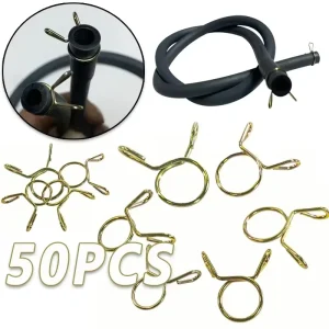 50PCs 9mm Oil Hose Clamps Motorcycle Scooter ATV Moped Fuel Line Hose Tubing Spring Clips Clamp Motorcycle Car Accessories