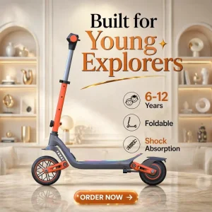 6.5 Inch Kids Electric Scooter 130W Motor Safe Speed 14km h Folding E Scooter for Children