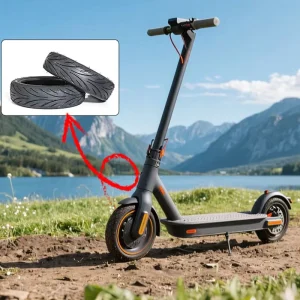 60 65 6.9 Outer Tire with Glue for Ninebot Max G2 Electric Scooter Tire Replacement Self Sealing 10 Inch Scooter Tire