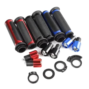 7/8″ 22mm Motorcycle CNC Aluminum Rubber Handlebar Grips Handle Bar Grip for Gel Handle Bar Dirt Bike Pit Bike