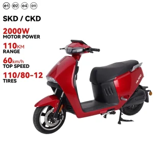 72V 30Ah 2000W Electric Scooter Large Storage Space Rear Hub Motor Adult City Commuter Moped with Disc Brakes