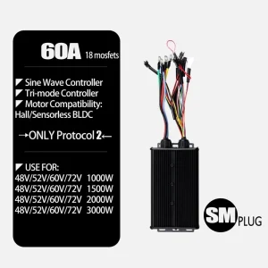750W Brushless Motor Electric Bike Controller UKC1 Display Kit 60A Sine Wave 48V Voltage Essential Scooter Parts S966
