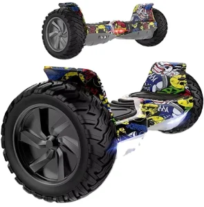 9 Inch All Terrain off Road Wheels LED Lights Self Balancing Electric Scooter with Smart APP Hoverboard for Kids