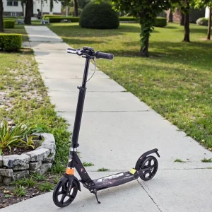 Adjustable Adult Kick Scooter 200mm Large PU Wheels Easy Folding System 3 Seconds with Rear Brake for Children
