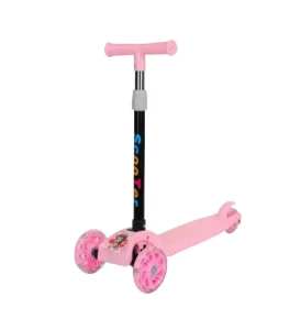 Adjustable Baby Foot Scooter Toy Comfortable PU LED Wheel Kick Scooter with Steel and Plastic Material 3 Wheels for Kids