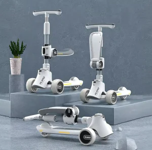 Adjustable Foot Scooter Kids Kick Removable Kick Scooter 3 Pu Wheel Kids Scooters With Led 2 Kg Child