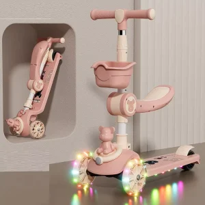 Adjustable Height Children Girl Foot Scooter Baby Kid’s Folding Balance Kick Scooter