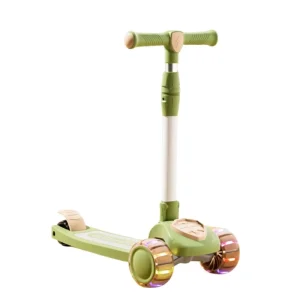 Adjustable Height Foldable Luxury Modern Outdoor 3-Wheel Children’s Scooter Illuminated LED Wheels Battery-Powered Rear Foot