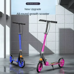 Adult Campus Folding Scooter PU Wheel Iron Material with Shock Absorbing Feature for Home and Car Use