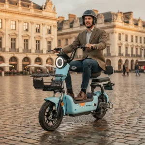 Adult Electric Motorcycle 350w 48v 20ah Electric Mobility Scooter Electric Moped With Pedal