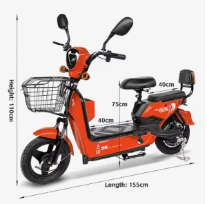 Adult Electric Scooter Moped E Bike Front Hub Motor Lead Acid Battery 3-Speed Digital Smart Electronic From China Factory