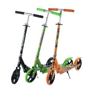 Adult Folding Kick Scooter Big Wheels Portable Double Pedal Scooter Kick Scooter for Kids