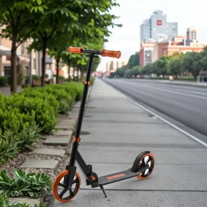 Adult Folding Kick and Foot Pedal Scooter with 200mm Big Wheel for Comfortable Commute