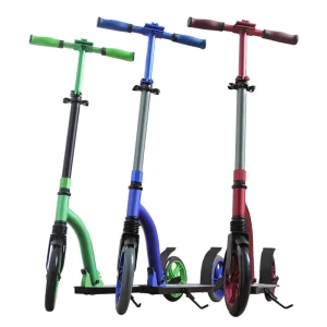 Adult Folding Red Kick Scooter With 180 Wheels