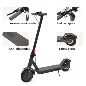 Adult Lithium-Battery Aluminum Alloy Electric Scooter Two-Wheel Smart Folding Design 25km Max Speed Foreign Trade