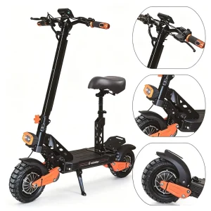 Adult Off Road Dirt Scooter 1200W Dual Motors Foldable Fat Tyre Long Range Electric Bike