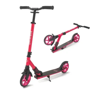 Aluminum Foot Scooter Foldable Kick Scooter with Suspension 5 Levels Height Adjustable City Scooter for Ages 6+